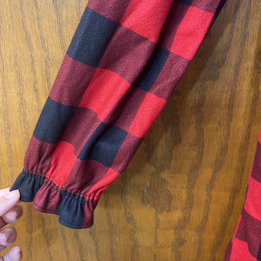 WONDERSHOP UGC Girls Size 10 Red Black Buffalo Check Ruffle Nightgown - Picture 5 of 12